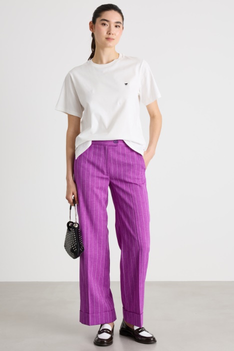 Camiseta de cuello redondo con aberturas Intrend