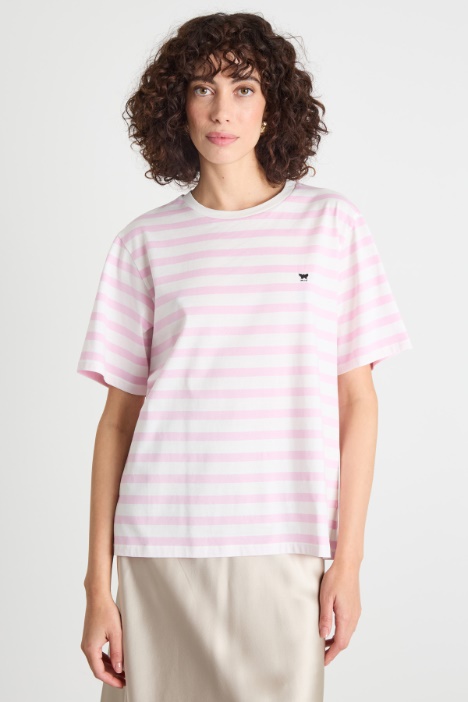 Crew-neck T-shirt with side slits Intrend