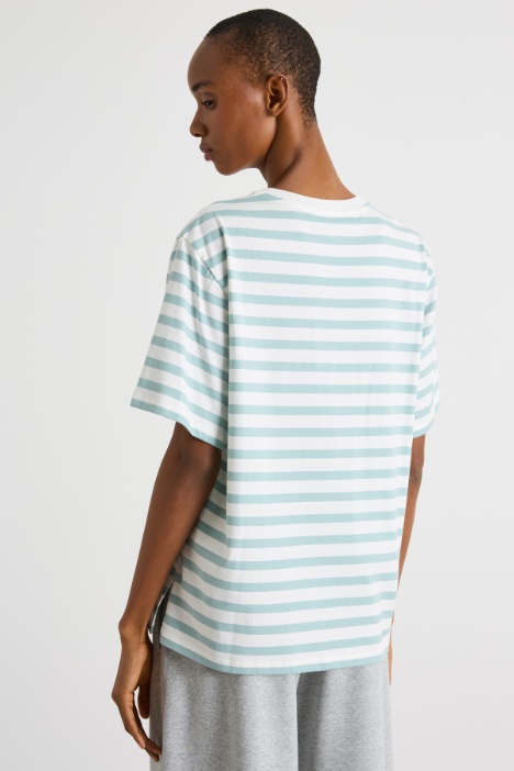 T-shirt girocollo con spacchi