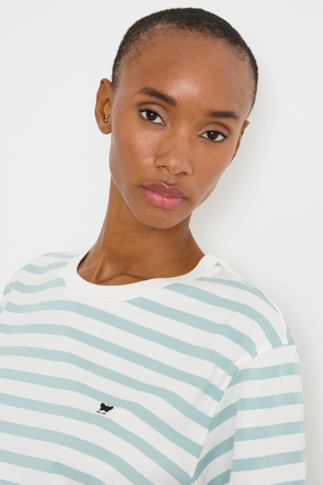 T-shirt girocollo con spacchi