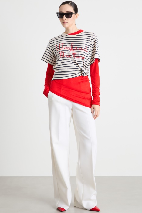 Embroidered crew-neck T-shirt Intrend