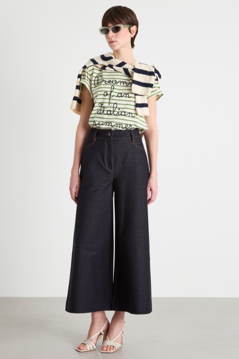 Embroidered crew-neck T-shirt Intrend