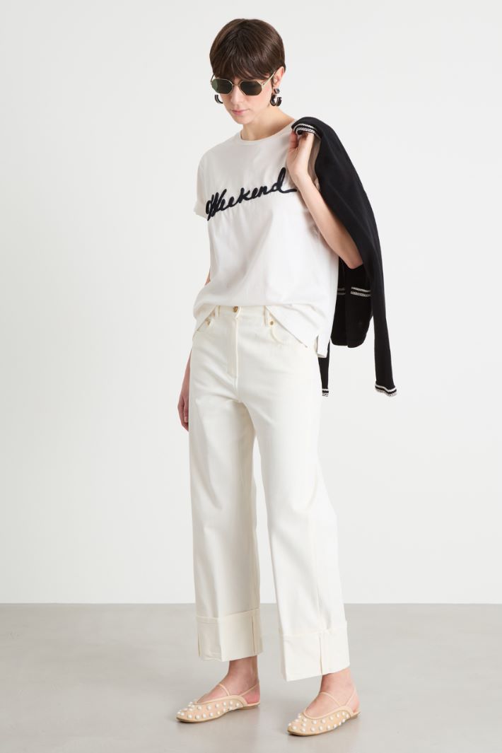 Embroidered crew-neck T-shirt Intrend