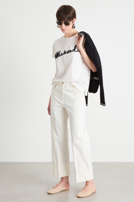 Embroidered crew-neck T-shirt Intrend