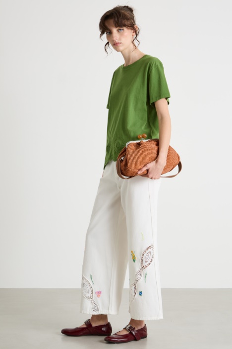 T-shirt con fondo smerlato Intrend