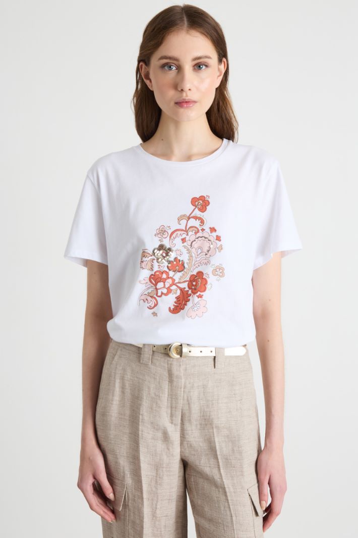 T-shirt con stampe e paillettes Intrend - 2