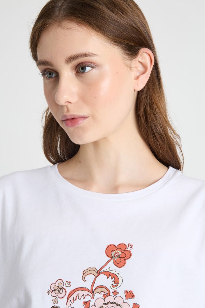 T-shirt con stampe e paillettes Intrend - 3