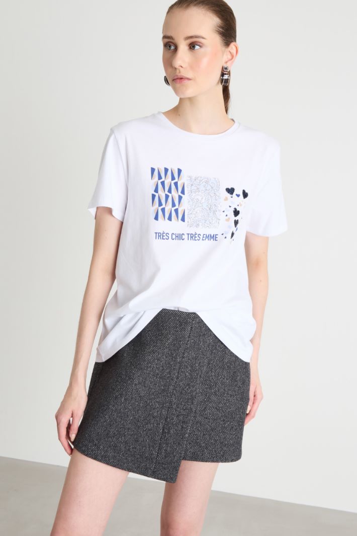 Printed and sequinned T-shirt Intrend - 2
