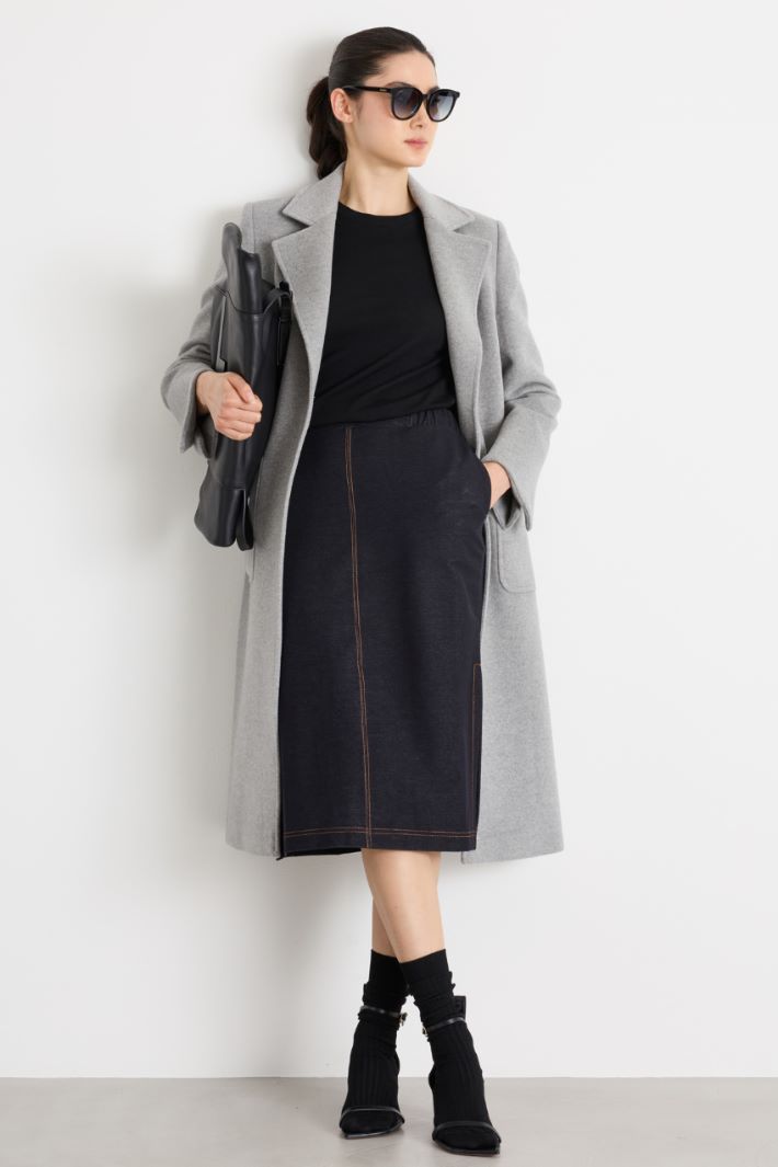 Cappotto a vestaglia in drap Intrend