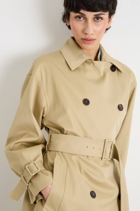 Trench corto cruzado
