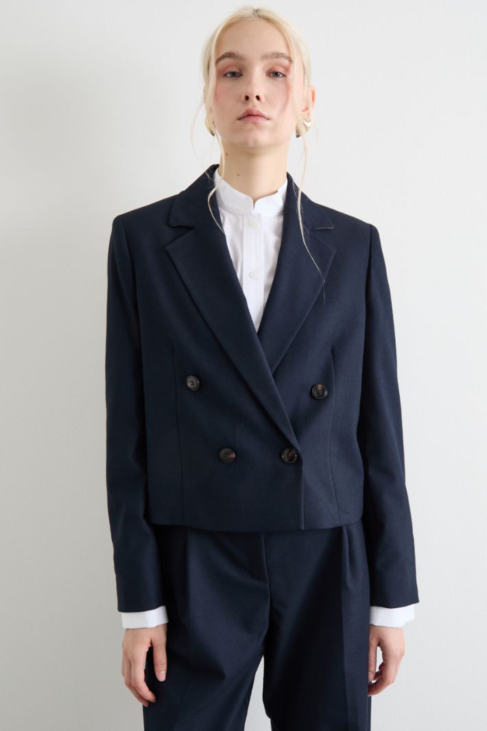 Cropped flannel blazer Intrend - 2