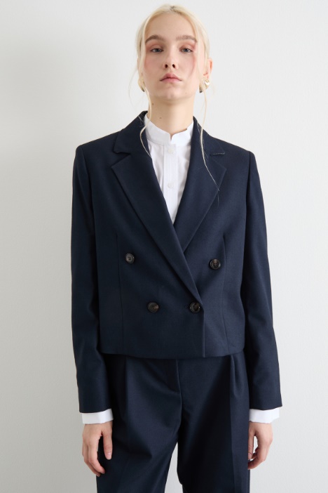 Cropped flannel blazer Intrend