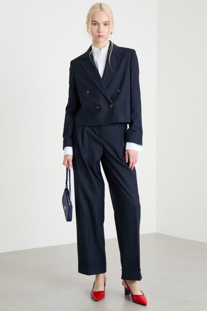 Cropped flannel blazer Intrend