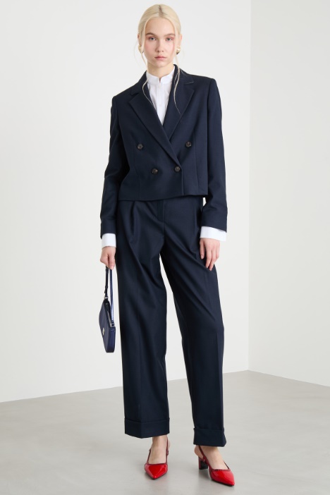 Cropped flannel blazer Intrend