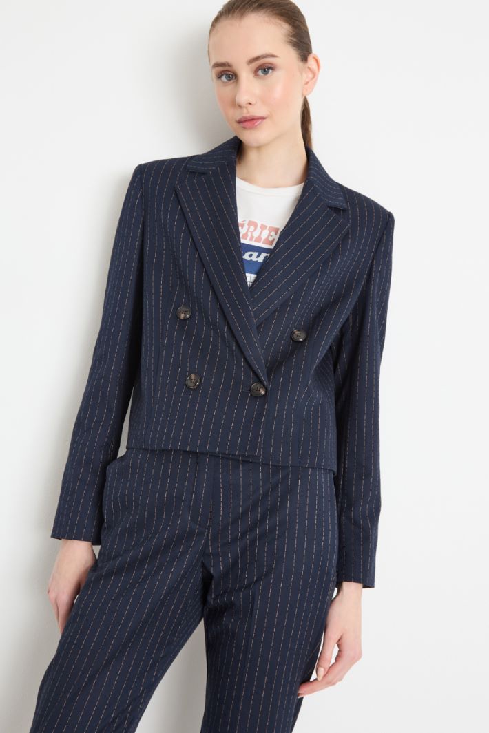 Blazer crop in flanella Intrend - 2