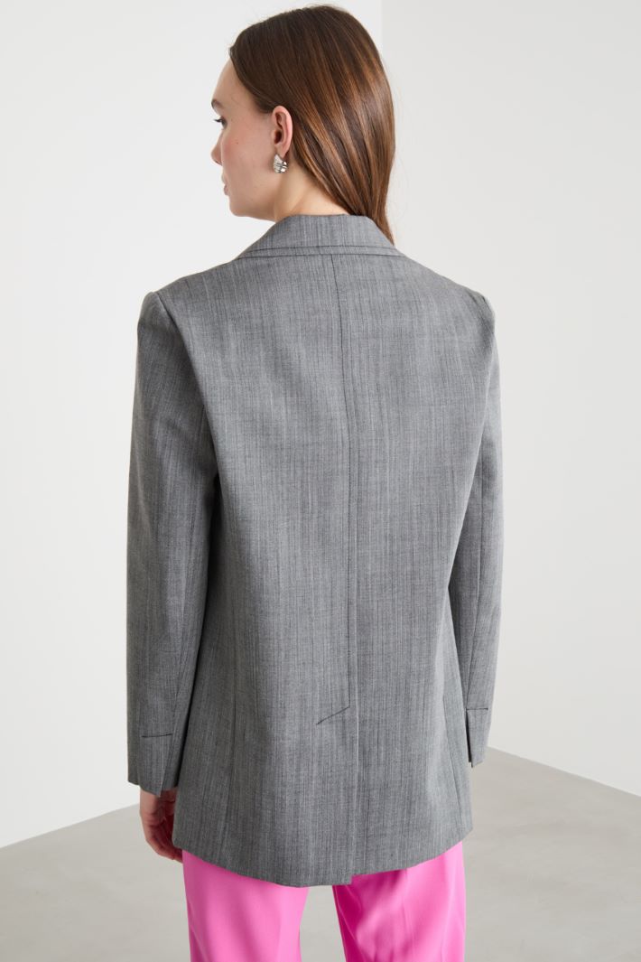 Straight-Cut Blazer with Patch Pockets Intrend - 4