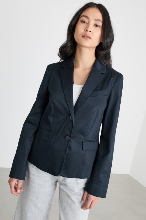 Slim-fit blazer in cotton sateen Intrend