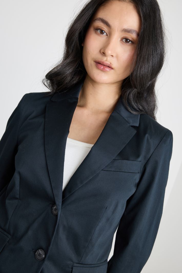 Slim-fit blazer in cotton sateen Intrend - 3