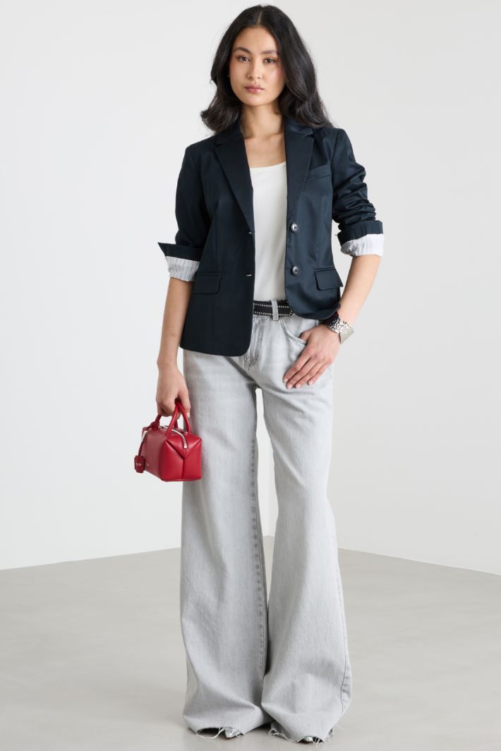 Slim-fit blazer in cotton sateen Intrend