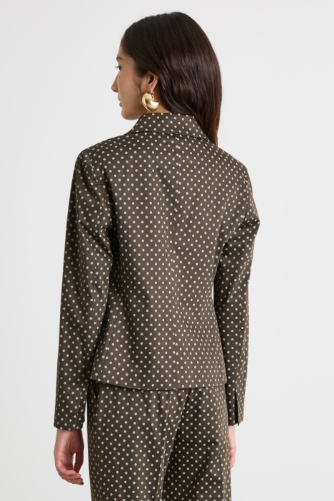 Blazer slim in raso di cotone