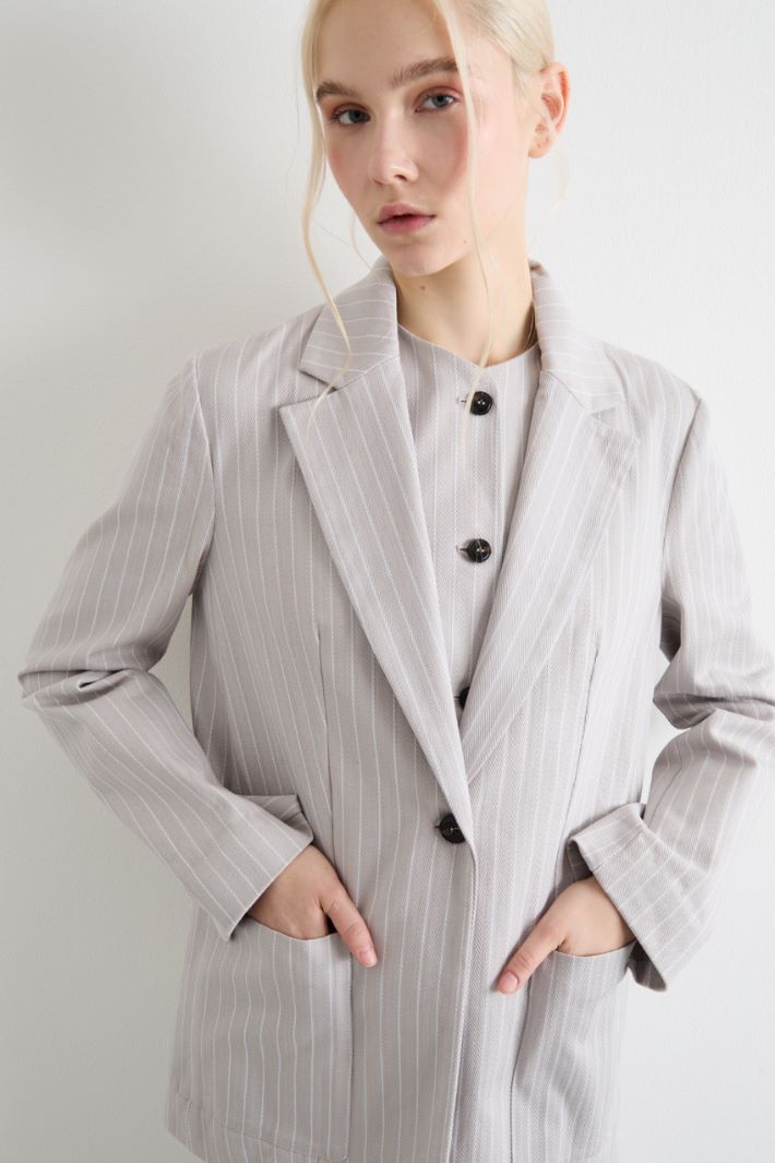 Oversized pinstripe blazer Intrend - 3
