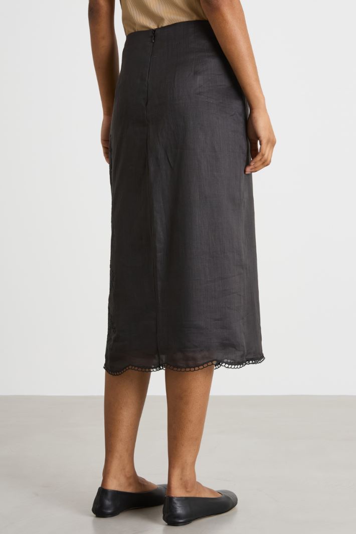 Ramie skirt with Broderie Anglaise Intrend - 4