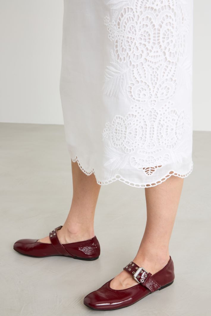 Ramie skirt with Broderie Anglaise Intrend - 3