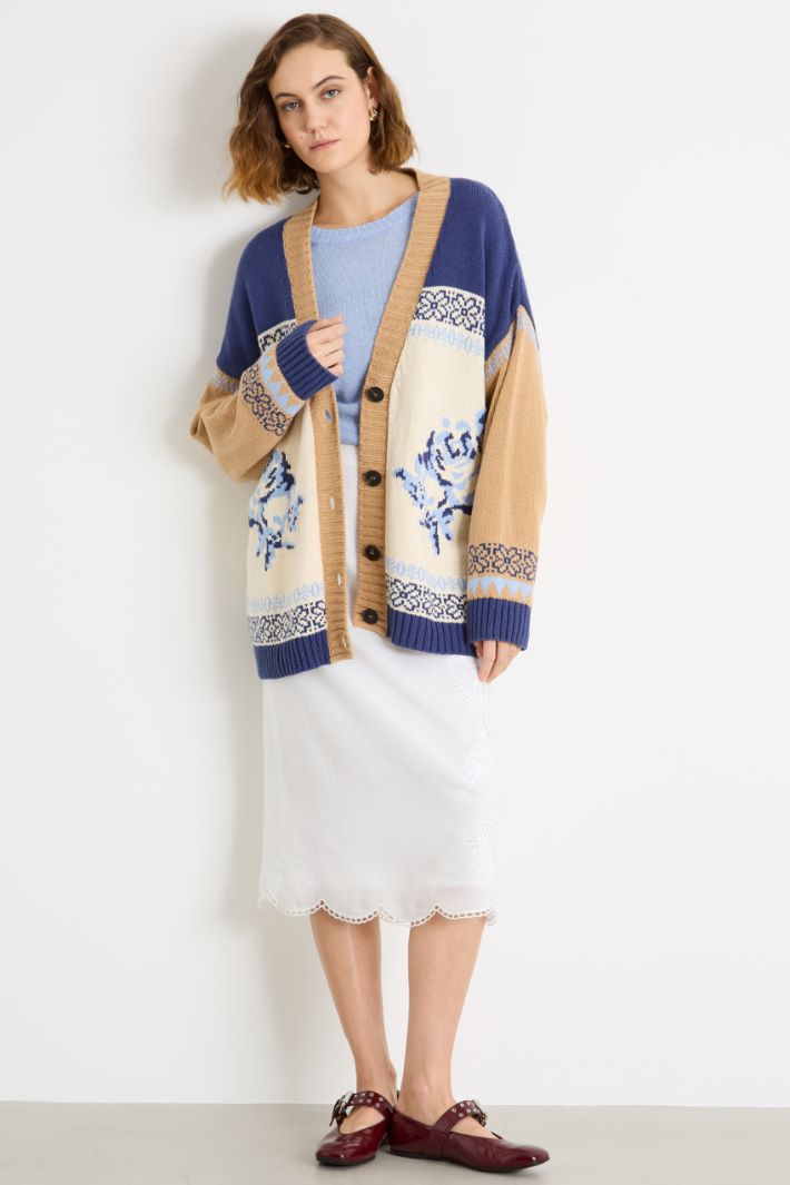 Ramie skirt with Broderie Anglaise Intrend