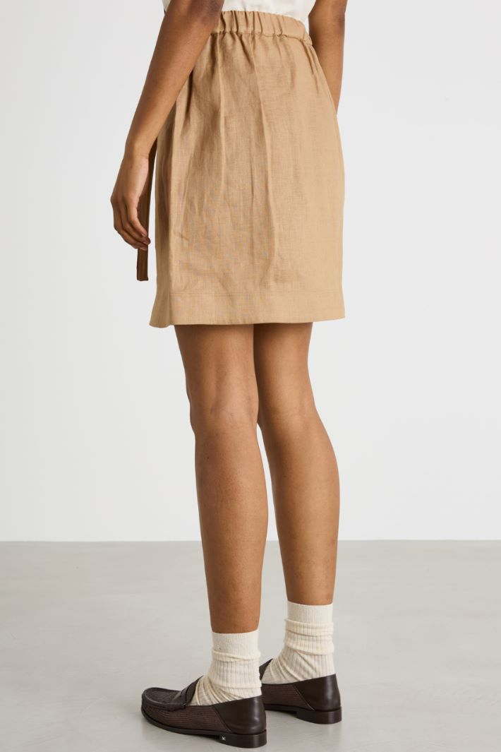A-line linen canvas miniskirt Intrend - 4
