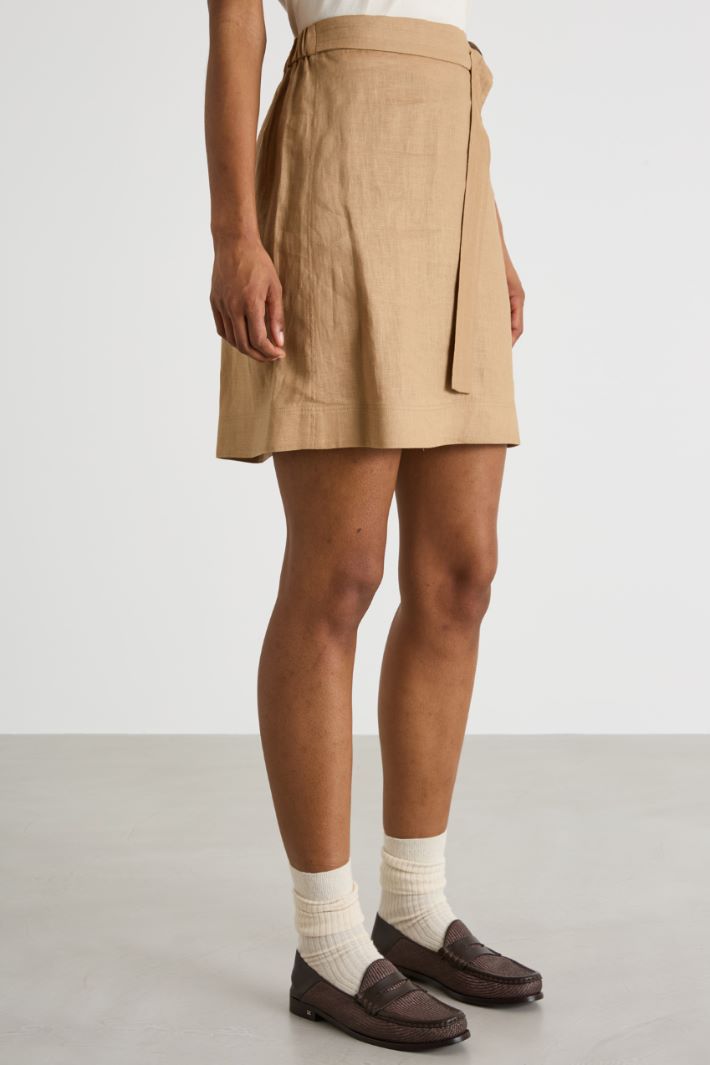 A-line linen canvas miniskirt Intrend - 2