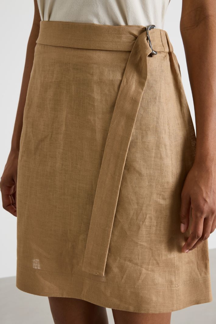 A-line linen canvas miniskirt Intrend - 3