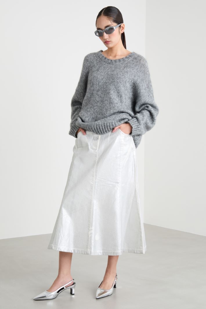 Laminated midi skirt Intrend