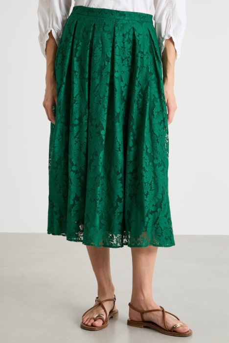 Falda evasé de encaje