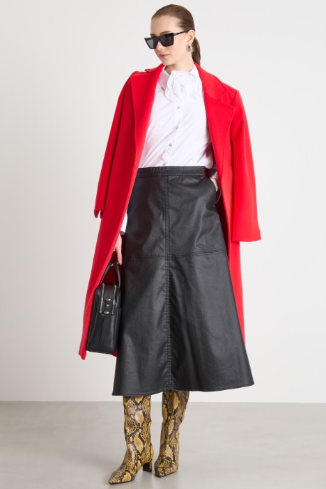 Coated fabric midi skirt Intrend