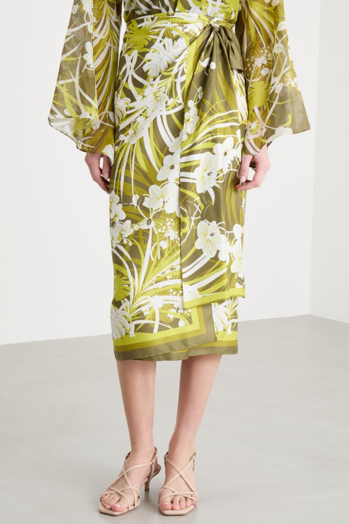 Printed Sarong Skirt Intrend - 2