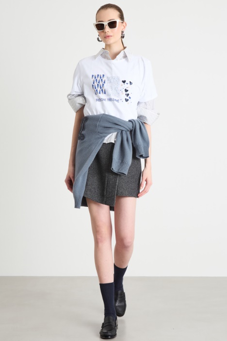 Mock-wrap miniskirt Intrend