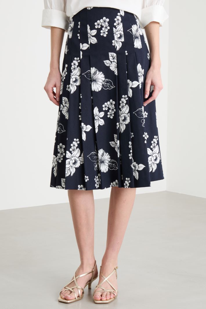 Printed Pleated Skirt Intrend - 2