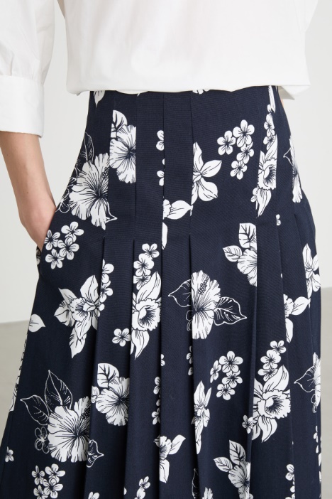 Gonna a pieghe stampata