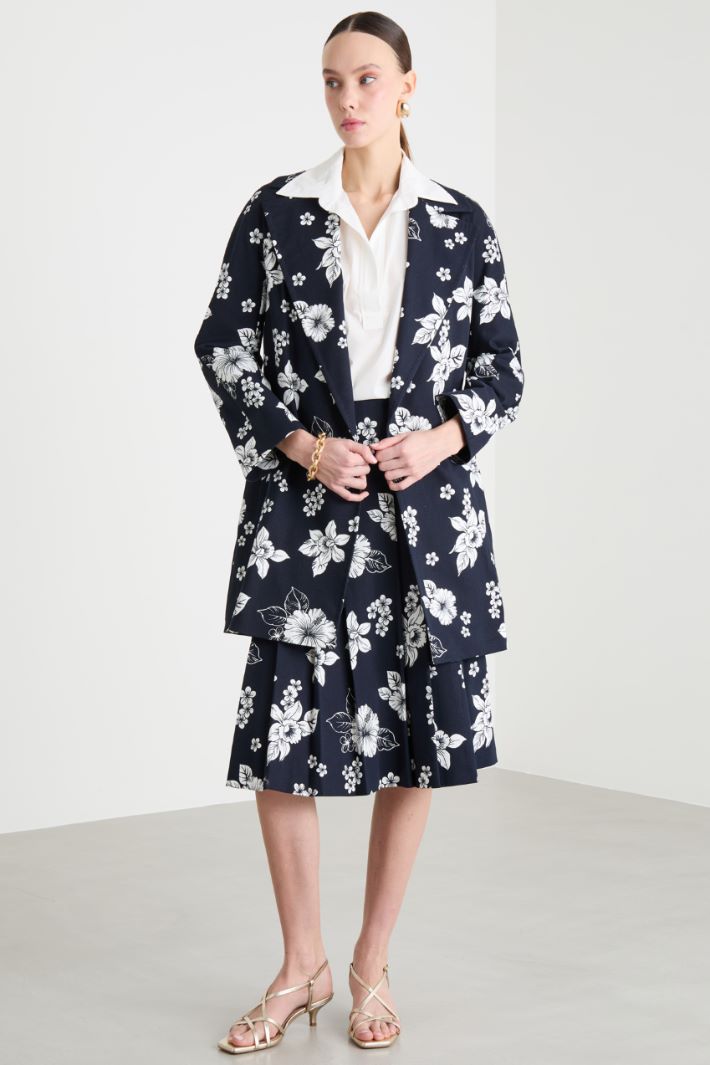 Printed Pleated Skirt Intrend