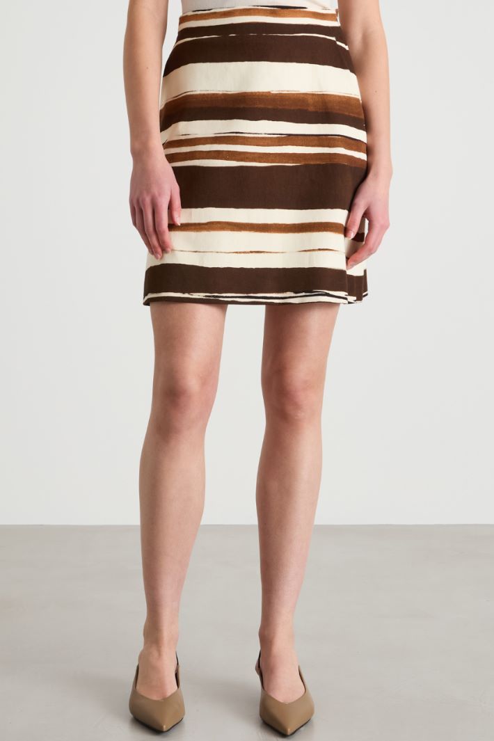 Printed drill mini skirt Intrend - 2