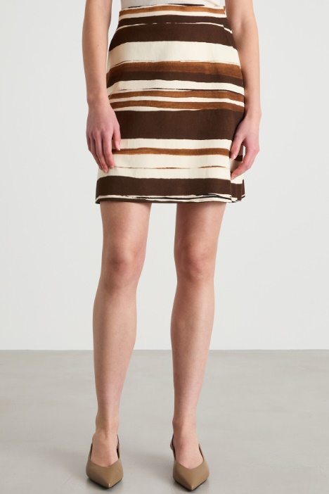 Minigonna in drill stampato