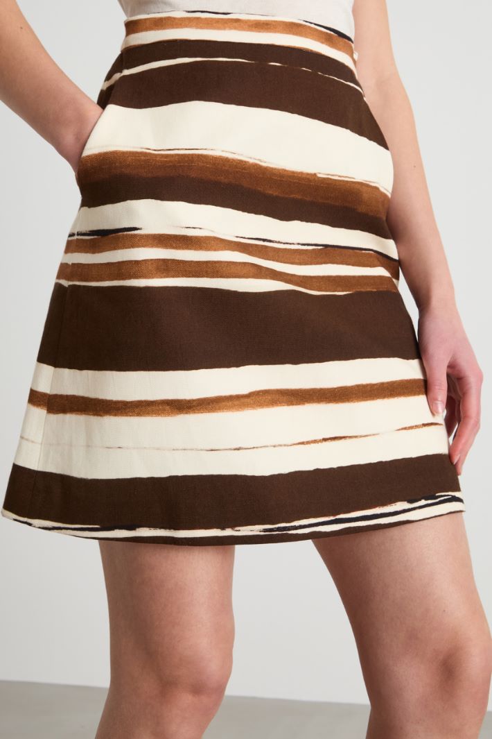 Printed drill mini skirt Intrend - 3