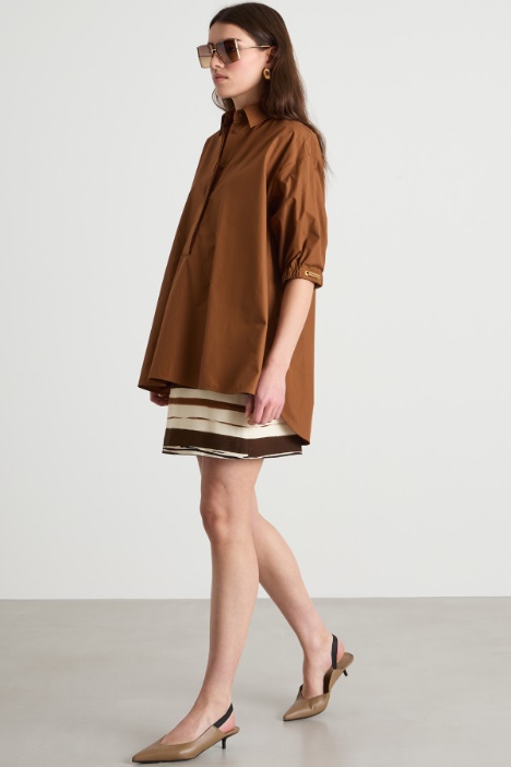 Printed drill mini skirt Intrend