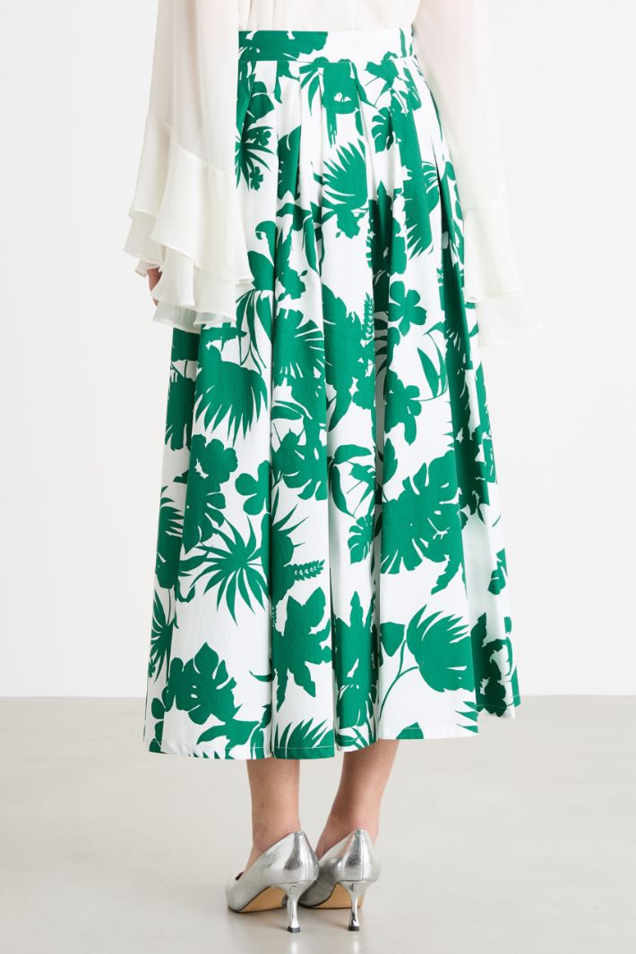 Printed poplin maxi skirt Intrend - 4