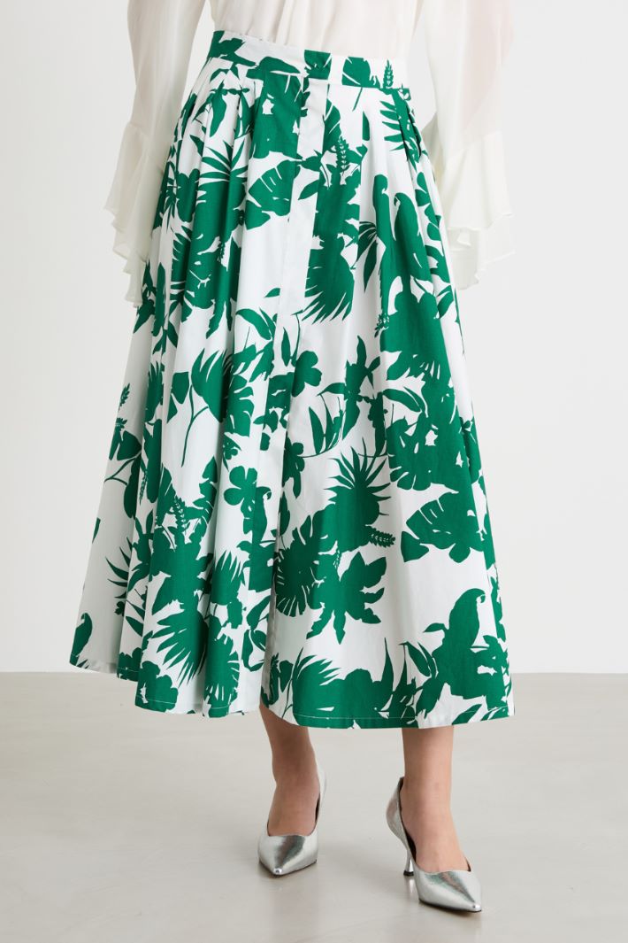 Printed poplin maxi skirt Intrend - 2