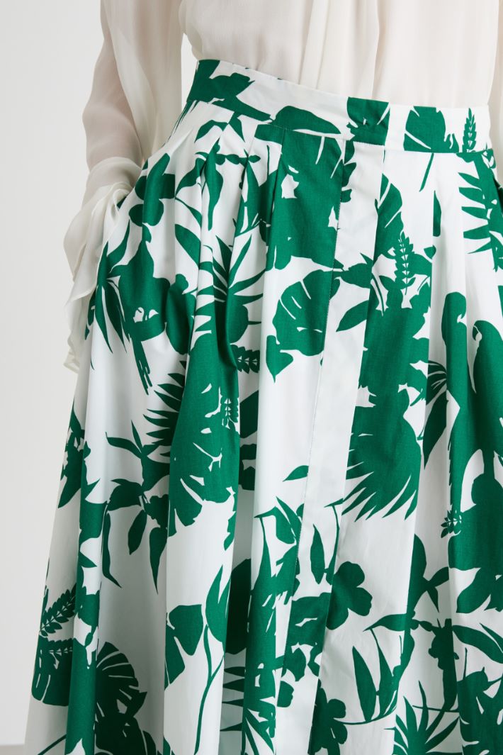 Printed poplin maxi skirt Intrend - 3