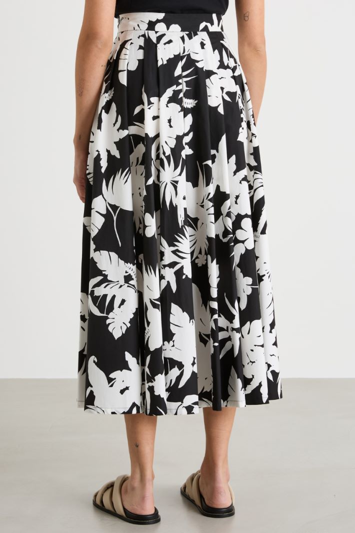 Printed poplin maxi skirt Intrend - 4