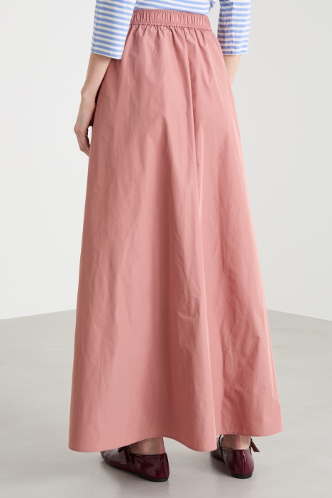 Falda evasé de tafetán