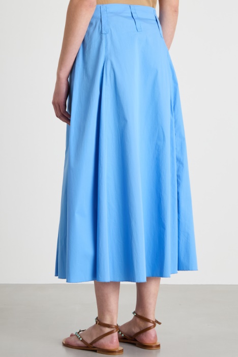 Gonna midi in popeline