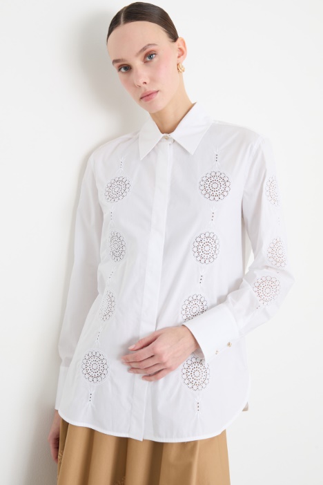 Embroidered poplin shirt Intrend